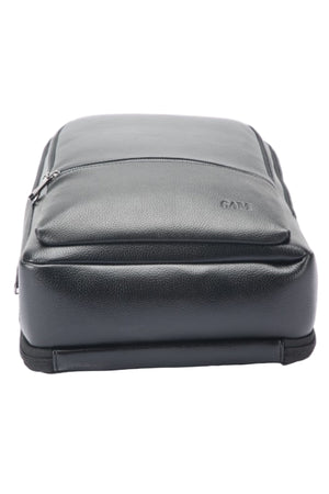 Rucsac din piele naturală, negru, pentru birou și călătorie