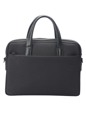 Geantă neagră pentru laptop din piele și material textil