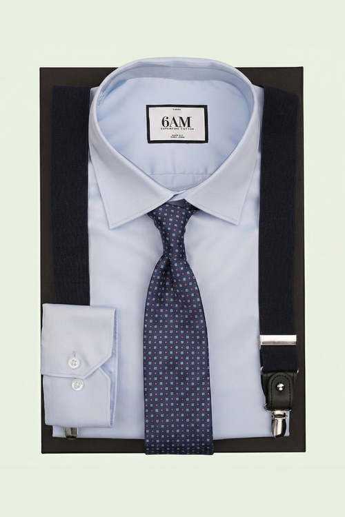 Cutie Cadou Bărbați Cămașă, Cravată și Bretele 6AM5002