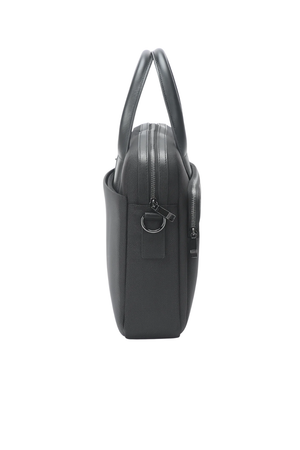 Geantă neagră pentru laptop din piele și material textil