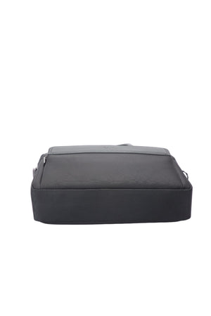 Geantă neagră pentru laptop din piele și material textil