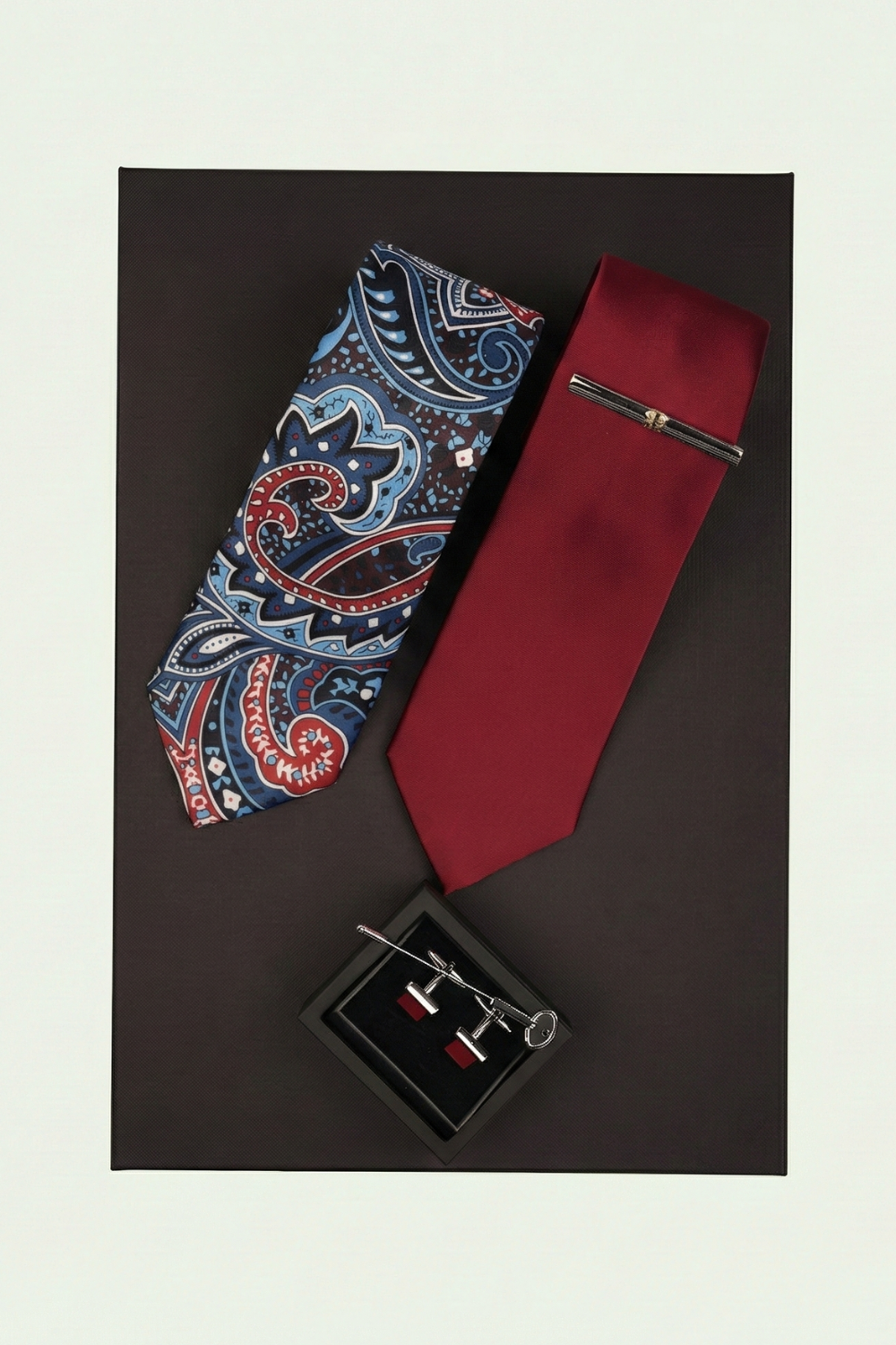 Cutie Cadou Bărbați Cravate, Butoni, Broșă și Ac de Cravată 6AM5009
