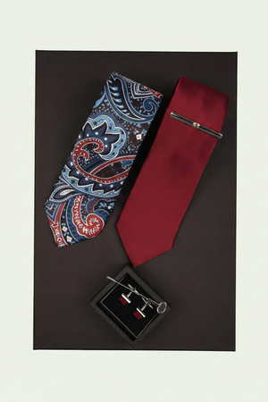 Cutie Cadou Bărbați Cravate, Butoni, Broșă și Ac de Cravată 6AM5009