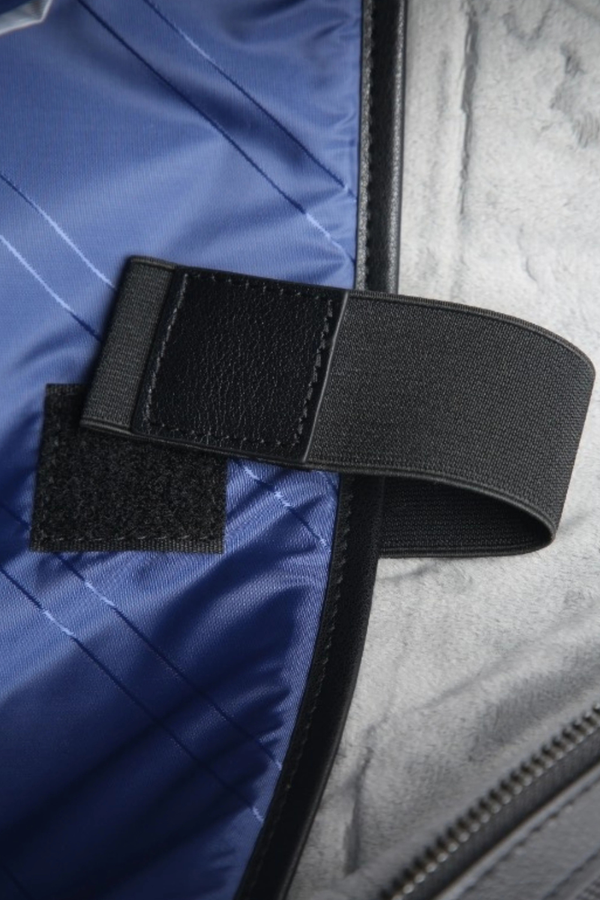 Geantă neagră pentru laptop din piele și material textil