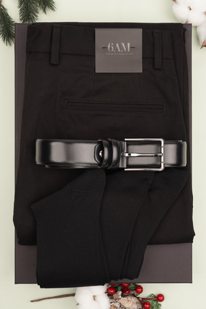 Cutie Cadou Bărbați Pantaloni Chinos, Curea și Șosete 6AM5018