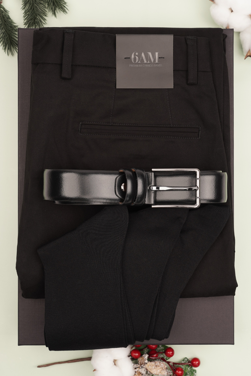 Cutie Cadou Bărbați Pantaloni Chinos, Curea și Șosete 6AM5018
