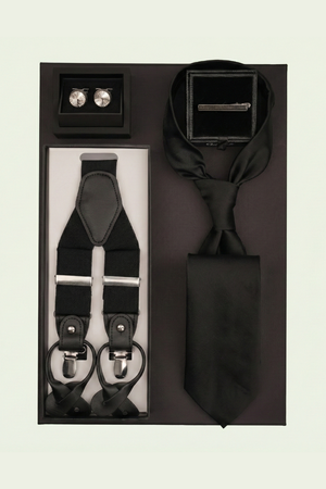 Cutie Cadou Bărbați Cravată, Ac de Cravată, Butoni și Bretele 6AM5011