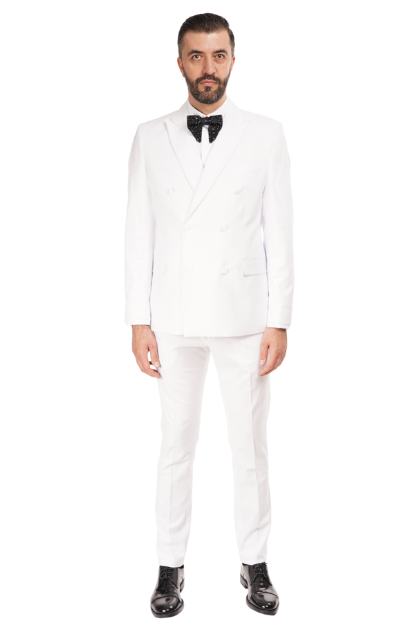 Smoking Alb la Două Rânduri de Nasturi 6AMA222