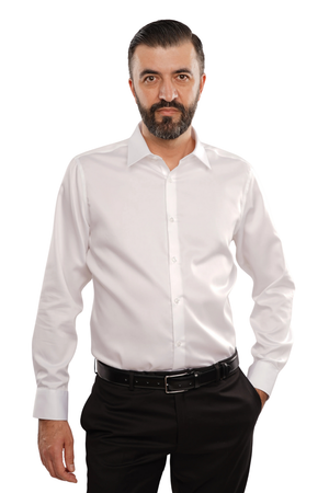 Cămașă Bărbați Albă Non-Iron – Bumbac Superfin