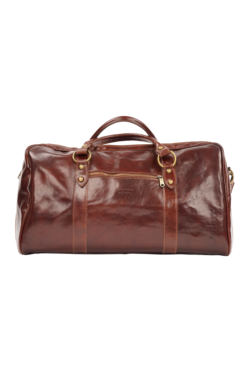 Geantă de Voiaj din Piele Naturală Maro Închis – Made in Italy