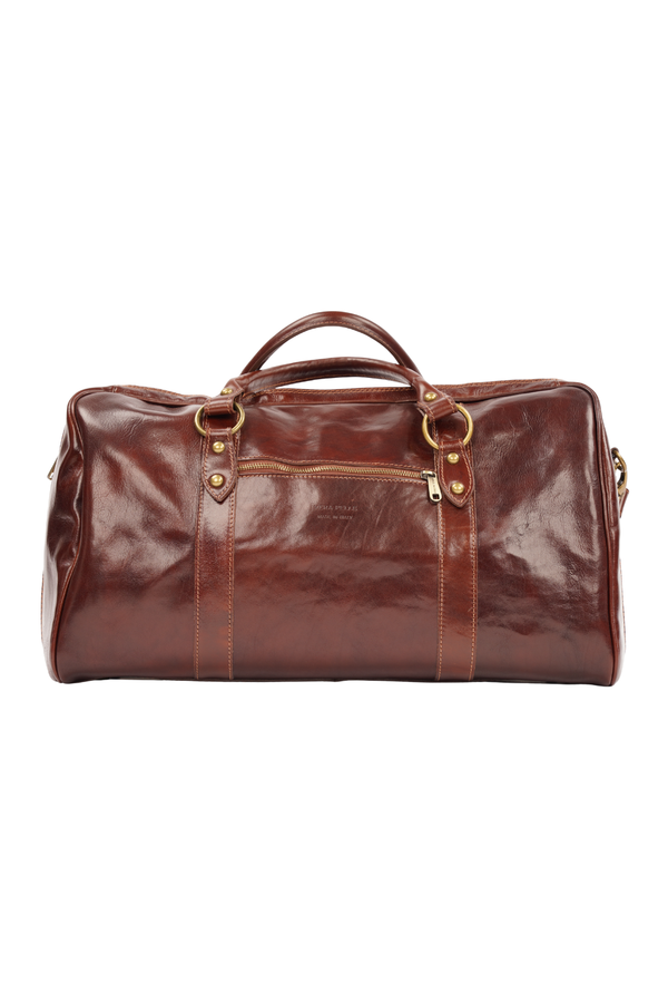 Geantă de Voiaj din Piele Naturală Maro Închis – Made in Italy