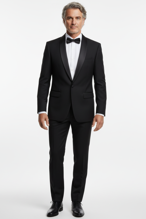 Costum de Ceremonie cu Rever Șal - 6AM310