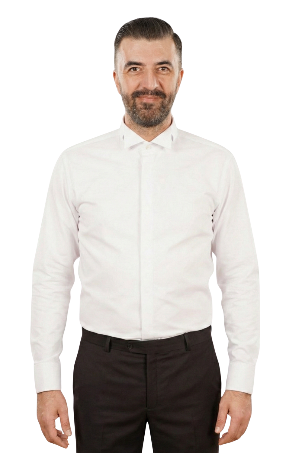 Cămașă Bărbați White Tie cu Guler Rândunică și Mansete pentru Butoni 6AMCA000010