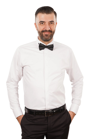 Cămașă Bărbați White Tie cu Guler Rândunică și Mansete pentru Butoni