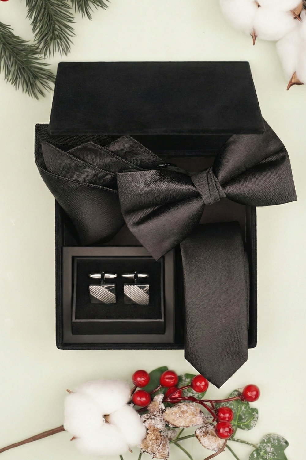 Cutie Cadou Bărbați Butoni, Cravată, Papion, Batistă 6AM5021