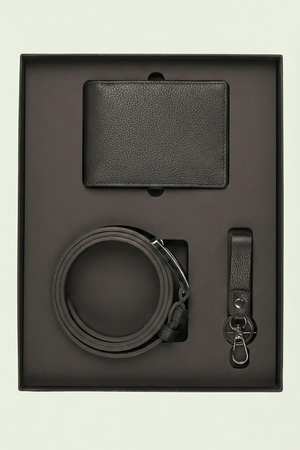 Cutie Cadou Bărbați Portofel, Curea și Breloc din Piele Naturală 6AM5016