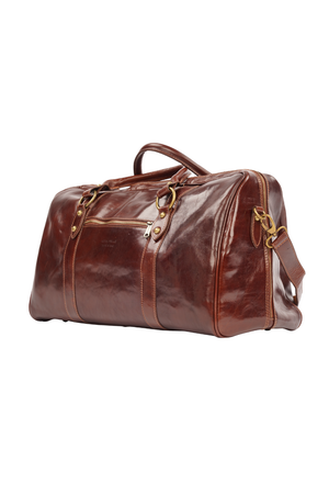 Geantă de Voiaj din Piele Naturală Maro Închis – Made in Italy