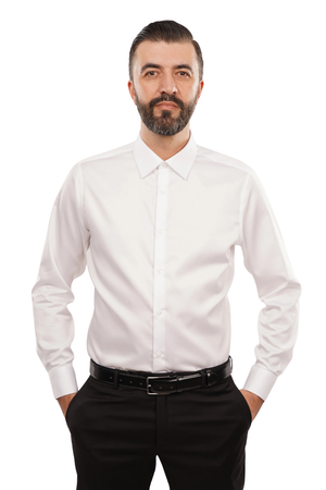 Cămașă Bărbați Albă Non-Iron – Bumbac Superfin