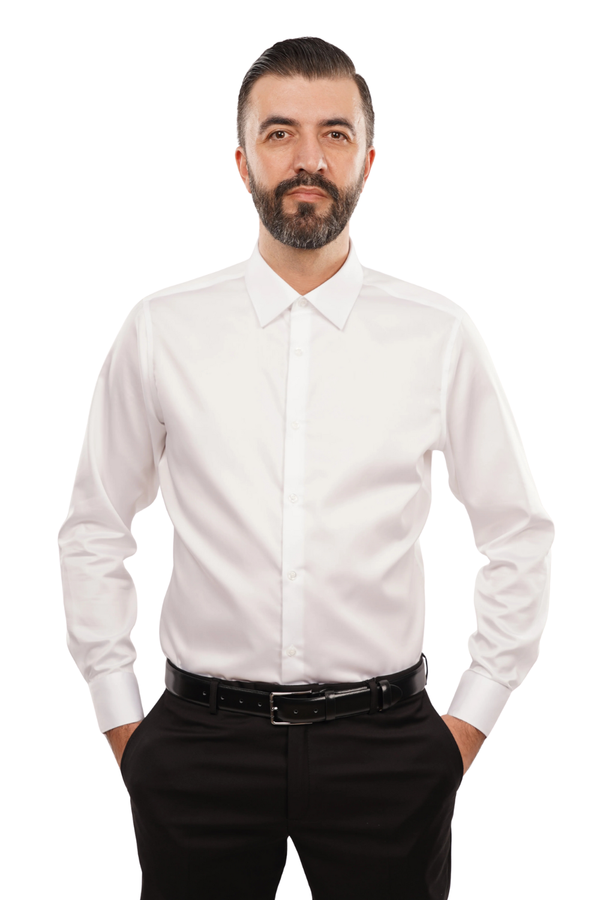 Cămașă Bărbați Albă Non-Iron – Bumbac Superfin