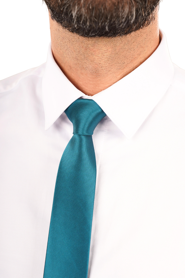 Cămașă Bărbați Albă cu Nasturi Acoperiți și Mansete pentru Butoni