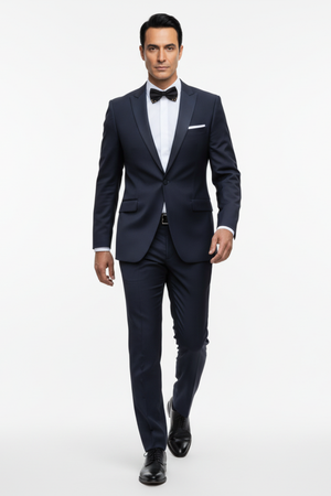 Smoking din Lână Premium Extrafină - Bleumarin 6AM1009342