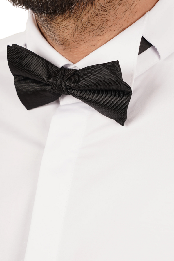 Cămașă Bărbați White Tie cu Guler Rândunică și Mansete pentru Butoni