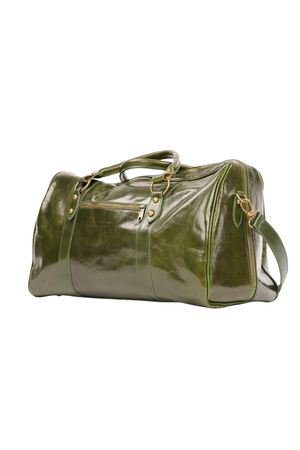 Geantă de Voiaj din Piele Naturală Verde – Made in Italy