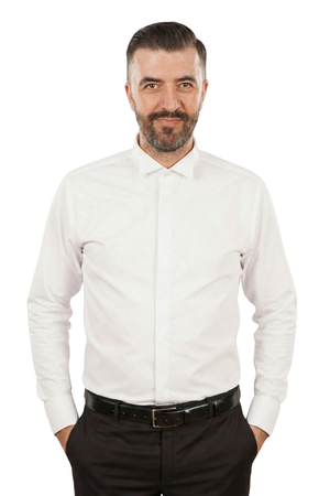 Cămașă Bărbați White Tie cu Guler Rândunică și Mansete pentru Butoni 6AMCA000010