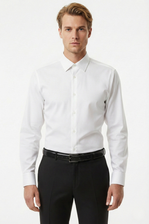 Cămașă Bărbați Albă Easy Iron – Bumbac Superfin