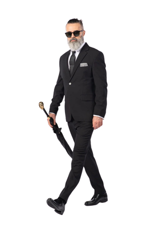 Costum Clasic Bărbați - Negru Texturat Format din 2 Piese