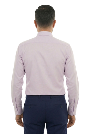 Cămașă Bărbați Lila din Bumbac cu Nasturi Acoperiți