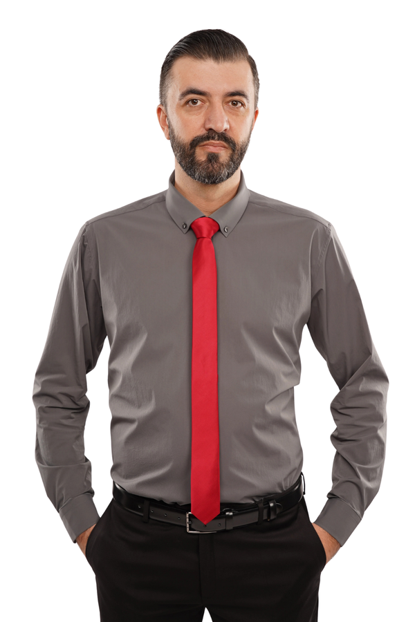 Cămașă Bărbați Gri – Bumbac Elastic