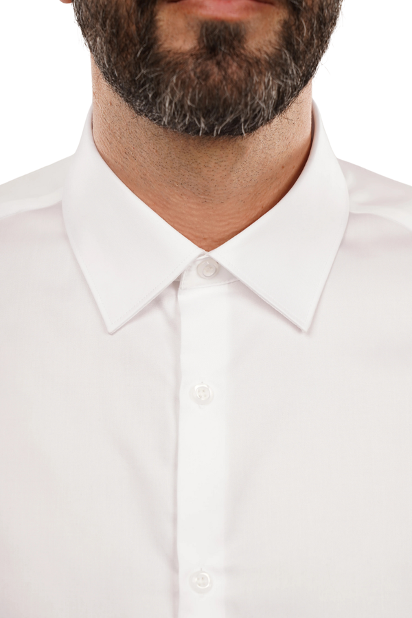 Cămașă Bărbați Albă Non-Iron – Bumbac Superfin