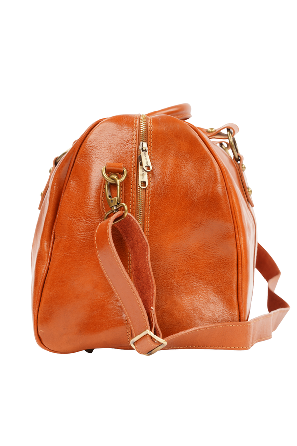 Geantă de Voiaj din Piele Naturală Maro – Made in Italy