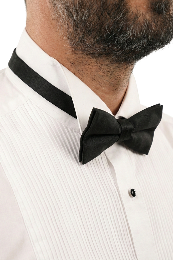 Cămașă Bărbați White Tie cu Guler Rândunică și Plastron 6AMCA00001