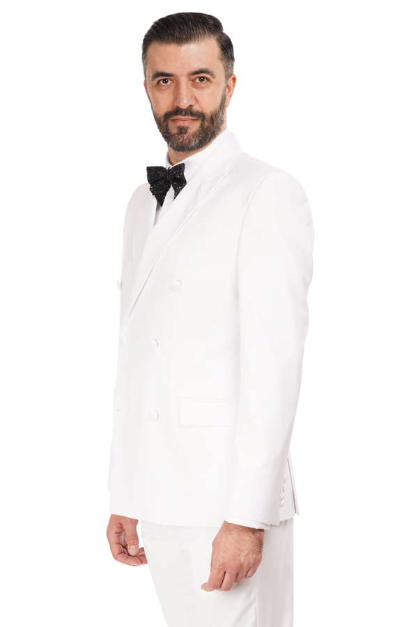 Smoking Alb la Două Rânduri de Nasturi 6AMA222