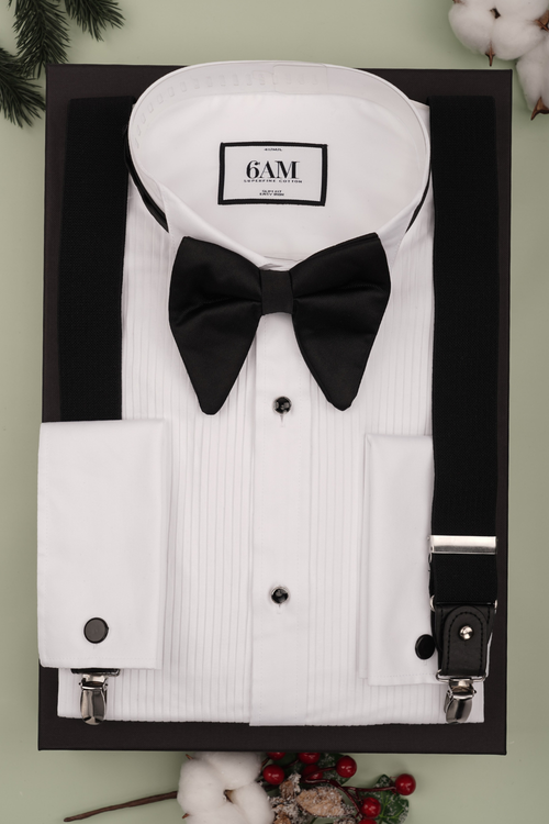 Pachet Cadou Bărbați Cămașă, Papion și Bretele 6AM5003