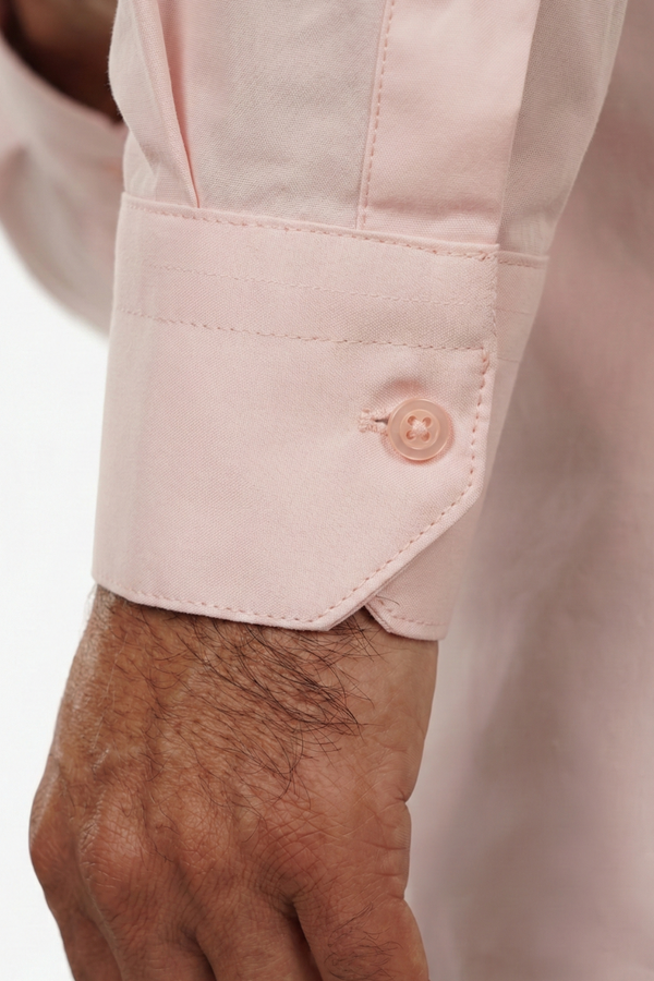 Cămașă Bărbați Roz din Bumbac cu Nasturi Acoperiți 6AMCA00002