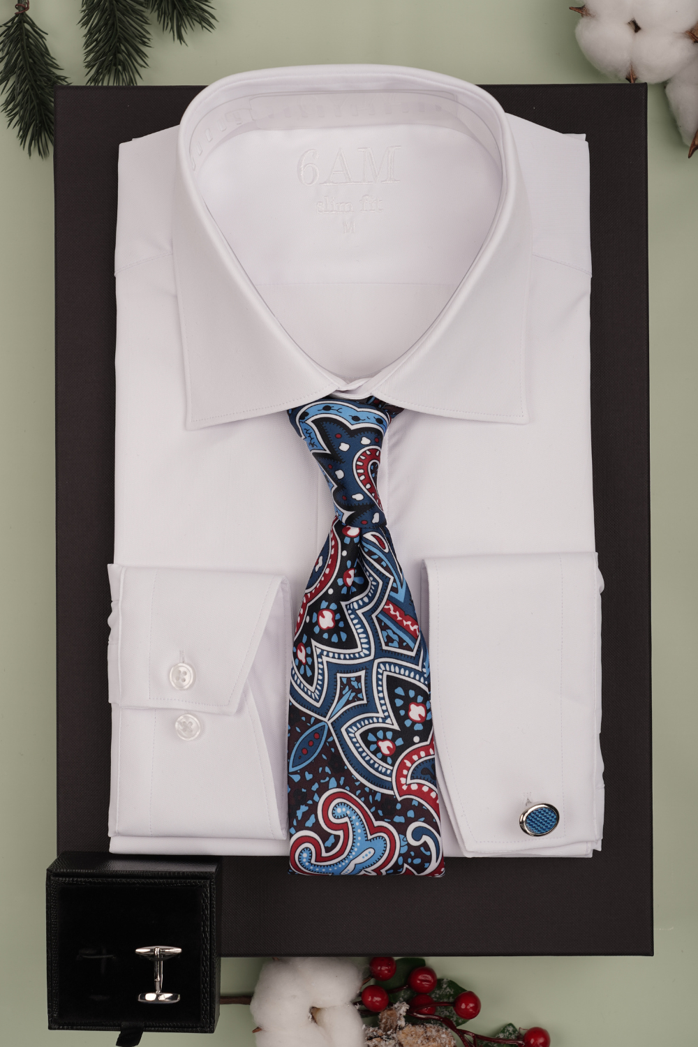 Cutie Cadou Bărbați Cămașă, Cravată și Butoni 6AM5004