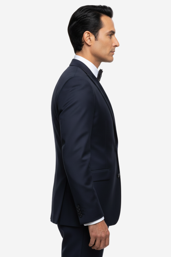 Smoking din Lână Premium Extrafină - Bleumarin 6AM1009342