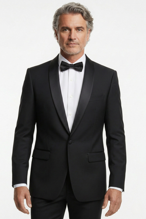 Costum de Ceremonie cu Rever Șal - 6AM310