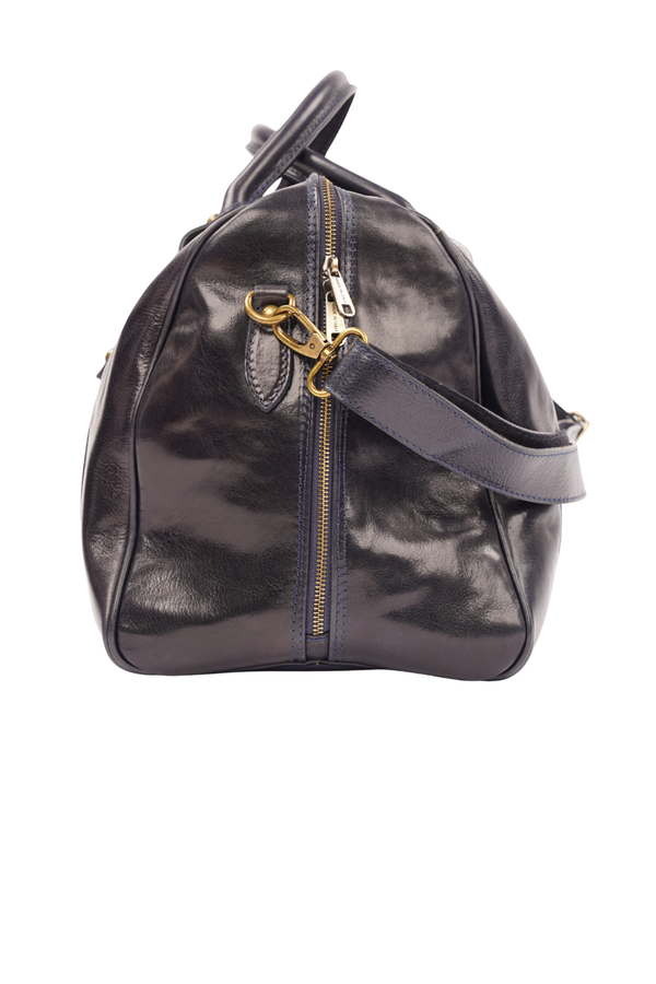 Geantă de Voiaj din Piele Naturală Bleumarin – Made in Italy