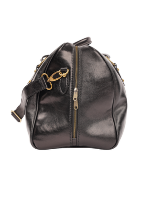 Geantă de Voiaj din Piele Naturală Neagră – Made in Italy