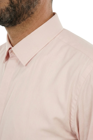 Cămașă Bărbați Roz din Bumbac cu Nasturi Acoperiți 6AMCA00002