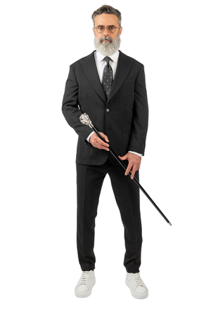 Costum Bărbați Negru Texturat din Țesătură Tehnică Elegantă