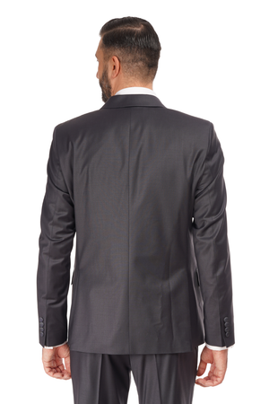 Smoking la Două Rânduri de Nasturi din Lână Premium Extrafină - Bleumarin 6AM1009342