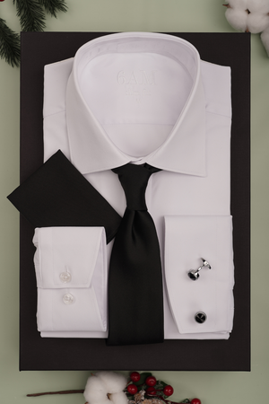 Cutie Cadou Bărbați Cămașă, Cravată, Batistă și Butoni 6AM5005