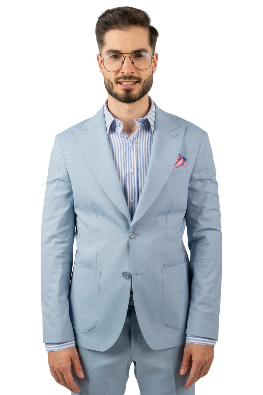 Costum Bărbați Bleu Elegant din Material Tehnic