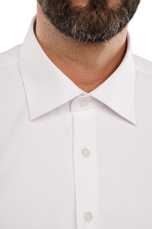 Cămașă Bărbați Albă Elegantă – Bumbac Elastic