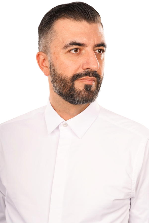 Cămașă Bărbați Albă cu Nasturi Acoperiți și Manșete pentru Butoni